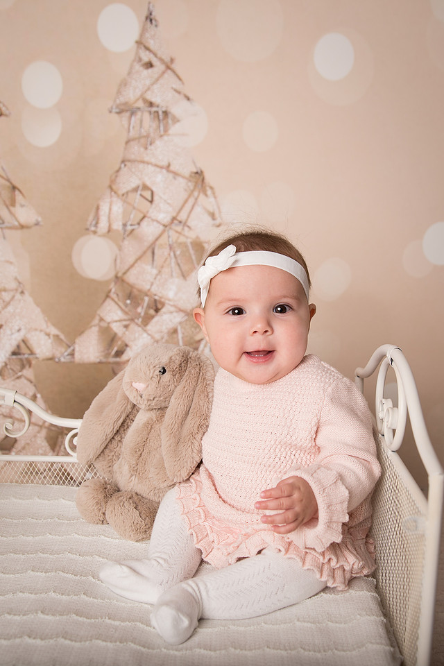 5 month old baby girl christmas portrait dickinson center ny child photographer